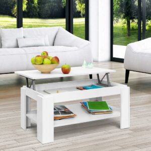 COMIFORT T09B - Mesa de Centro Elevable Revistero Incorporado